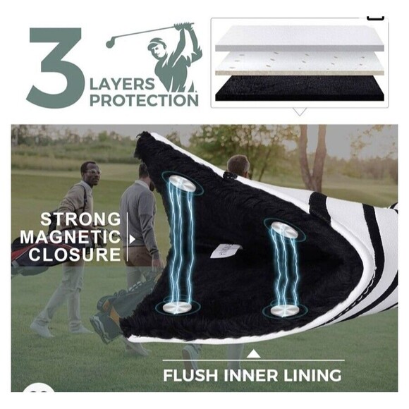 Studio Crafted No Time to Putt Golf Blade Putter Headcover Magnetic Closure New! - Picture 4 of 6